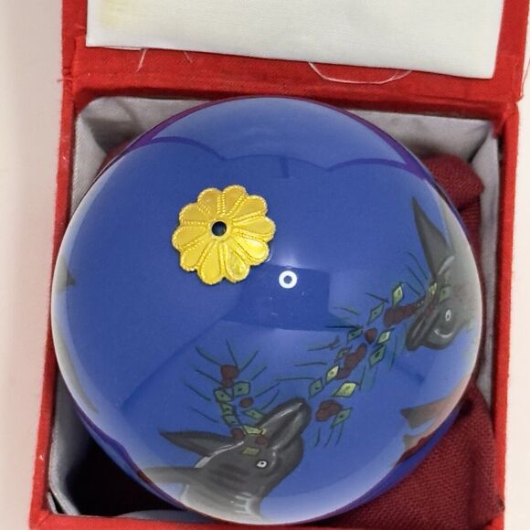 Glass Painted Christmas Ornament, Saint Augustine Florida Dolphin Holiday w/Box - Picture 5 of 10